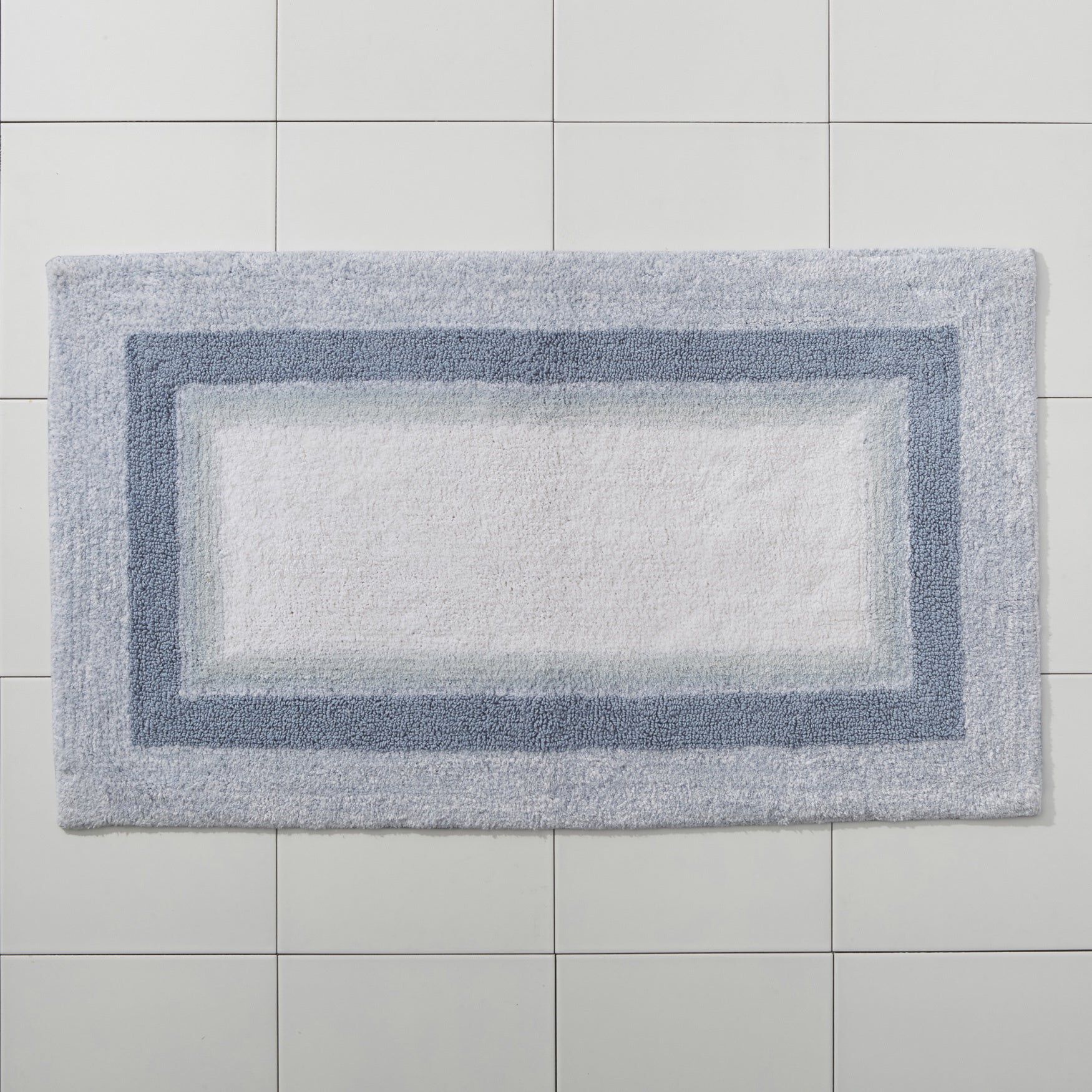 Wide Width Amore Ombre Bath Rug by BrylaneHome in Harmony Blue (Size 24" W 40" L)