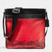 Coach Bags | Coach Charles Red/Black Bandana Print Leather Sport Calf Crossbody Bag F55961 | Color: Black/Red | Size: Os