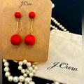 J. Crew Jewelry | New! J.Crew Authentic Red Thread Ball Drop Earrings Nwt | Color: Gold/Red | Size: Os