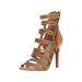 Jessica Simpson Shoes | Jessica Simpson Elisbette Leather Caged Open Toe Sandal Heels Sz 10 New | Color: Tan | Size: 10