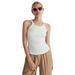 Madewell Tops | Madewell Brightside Eyelet White Ribbed Tank Top Large Nwt | Color: White | Size: L