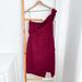 Anthropologie Dresses | Hutch Anthropologie One Shoulder Cocktail Dress Burgund Red Front Slit Tulip Hem | Color: Red | Size: M