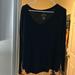 American Eagle Outfitters Tops | American Eagle Black Oversized V-Neck Long Sleeve Shirt. Women’s Size Small. | Color: Black | Size: S