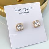 Kate Spade Jewelry | Kate Spade Earrings Gold Crystal Stud Earrings | Color: Gold/White | Size: Os