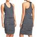 Athleta Dresses | Athleta Striped Bodycon Racerback Dress Ruched Sides Women's Small Tall | Color: Blue/Gray | Size: S