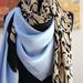 Gucci Accessories | New Gucci Leopard Animal Print Silk Shawl Scarf | Color: Black/Blue | Size: Os