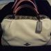 Coach Bags | Coach Cream Color Tote/ Snake Skin Top Or Shoulder Bag Strap Pink Strap Gorgeous | Color: Black/Cream | Size: Os