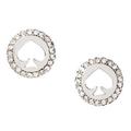 Kate Spade Jewelry | Kate Spade Silver Spot The Spade Pave Crystal Halo Stud Earrings | Color: Silver | Size: Os