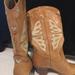 Nine West Shoes | All Leather Western Boots | Color: Tan/White | Size: 8