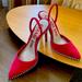 Giani Bernini Shoes | Never Worn Gianni Bini Red Suede Sling Back Heel | Color: Red | Size: 7.5