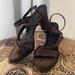 Nine West Shoes | 90s Sparkly Strappy Heel | Color: Brown/Gold | Size: 7