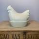 Vintage Cream Ceramic Mason Cash, Hen on Nest Egg Keeper Storage Jar