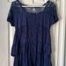 Free People Dresses | Free People Navy Vintage Tiered Embroidered Lace Dress Size Xs | Color: Blue | Size: Xs