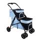 2 Layer Pet Pram Dog Stroller, Dog Strollers for Small Medium Dogs, Large Strollers Enlarges and Widens Dog Prams Pushchairs for Small Dogs Cats Share Travel Carriage (Color : Blue)