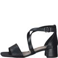 Tamaris Damen Sandaletten, Frauen Sandalen,elegant,leichter absatz,sommerschuhe,freizeitschuhe,offene schuhe,strandschuhe,BLACK LEATHER,39 EU