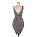 Guess Casual Dress - Party Plunge Sleeveless: Gray Dresses - Women's Size Medium