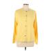 Lands' End Cardigan Sweater: Yellow Solid Sweaters & Sweatshirts - Women's Size Large