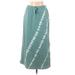 Splendid Casual A-Line Skirt Long: Teal Print Bottoms - Women's Size Medium