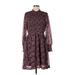 Draper James Casual Dress - A-Line Mock Long sleeves: Burgundy Dresses - Women's Size Large