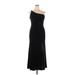 Xscape Cocktail Dress - Midi One Shoulder Sleeveless: Black Solid Dresses - Women's Size 14 Petite