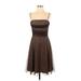 Eliza J Casual Dress - Party Square Sleeveless: Brown Dresses - Women's Size 8