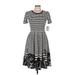 Lularoe Casual Dress - A-Line Crew Neck Short sleeves: Black Print Dresses - New - Women's Size Medium