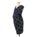 Motherhood Casual Dress - Wrap: Blue Argyle Dresses - Women's Size Medium Maternity