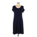 Mix by 41 Hawthorn Casual Dress - Shift Scoop Neck Short sleeves: Blue Solid Dresses - Women's Size Large