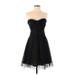 BCBGMAXAZRIA Casual Dress - Fit & Flare Open Neckline Strapless: Black Solid Dresses - Women's Size 4