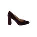 Nine West Heels: Slip-on Chunky Heel Minimalist Burgundy Print Shoes - Women's Size 9 - Almond Toe