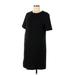 Gap - Maternity Casual Dress - Shift Crew Neck Short sleeves: Black Solid Dresses - Women's Size Medium