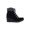 Dr. Scholl's Ankle Boots: Combat Wedge Casual Black Shoes - Women's Size 7 - Round Toe