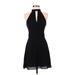 Express Casual Dress - Mini Halter Sleeveless: Black Print Dresses - Women's Size 2