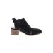 1.State Sandals: Slingback Chunky Heel Boho Chic Black Solid Shoes - Women's Size 7 - Almond Toe