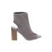 Fergalicious Ankle Boots: Gray Solid Shoes - Women's Size 9 1/2 - Peep Toe