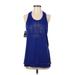 Nike Active Tank Top: Blue Solid Activewear - Women's Size Small