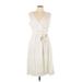 Tommy Hilfiger Casual Dress - A-Line V Neck Sleeveless: Ivory Print Dresses - New - Women's Size Large