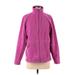 L.L.Bean Fleece Jacket: Below Hip Purple Solid Jackets & Outerwear - Women's Size Small