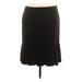 AB Studio Casual Fit & Flare Skirt Knee Length: Black Print Bottoms - Women's Size 16