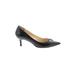 Enzo Angiolini Heels: Pumps Kitten Heel Classic Black Solid Shoes - Women's Size 5 1/2 - Pointed Toe
