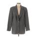 Alfred Dunner Blazer Jacket: Below Hip Gray Print Jackets & Outerwear - Women's Size 8