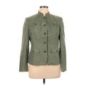 Style&Co Denim Jacket: Below Hip Green Solid Jackets & Outerwear - Women's Size 14