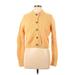 Zara Cardigan Sweater: Yellow Solid Sweaters & Sweatshirts - Women's Size Large