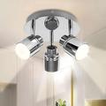 Depuley Industrial Ceiling Spotlight, 3-Light Led Multi-Direction Spot Light, Indoor Round Ceiling Spot Lighting for Kitchen Hallway Bedroom, Warm White, Polished Chrome (GU10 LED Bulb)