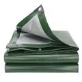 TUMESY Heavy Duty Tarp Tarpaulin Reinforced Eyelets Thick 4m x 5m 13ft x16ft (4 x 5 m,150g/m²) PE Tarpaulin Waterproof Silver Army Green Tarp Sheet Premium Quality Cover Tarp for Outdoor Camping