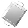 COLLBATH Stainless Steel Seafood Pot Square Tray Stainless Steel Pan Breakfast Serving Platter Stainless Steel Saucepan Snack Tray Stainless Steel Baking Pans Trays for Decor Metal Steamer