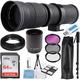 Commander Optics Super 420-800mm / 1600mm (with 2X Teleconverter) f/8 Manual Telephoto Zoom Lens for Sony E-Mount Mirrorless Digital Cameras + Photo Essential Accessory Kit