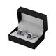 Blue Starstone Men'S Shirt Cufflinks Silver Cufflinks Wedding Jewelry (Cufflinks With Box A)