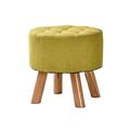 Simple Stool, Flax Small Stool Fashion Creativity Change Shoe Bench Solid Wood Round Living Room-Footstool Sofa Stool Wooden Bench Seat/Brown