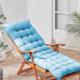 KYMMPL Classic Design Sun Lounger Cushion Portable Sun Lounger Cushion with Strap Rocking Lounge Cushion for Outdoor Furniture Plump Filling Soft Padded Chaise Chair Cushion (Azure,170 * 55)